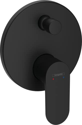 hansgrohe Rebris S Miscelatore monocomando vasca da incasso, rubinetto per vasca da bagno a 2 funzioni, nero opaco