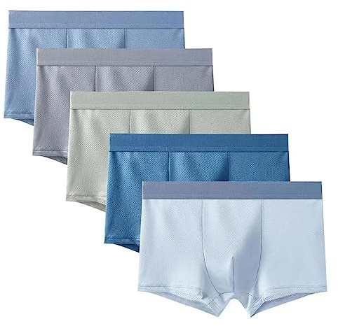 ACMEDE Boxershorts herr 5-pack ice silk mesh sexiga underkläder mjuka och bekväma kalsonger män transparent andas