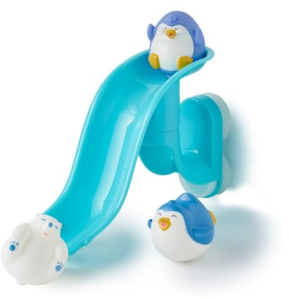 Nuby Splash ‘N Slide – Jouet de Bain pour Bébé – Toboggan Animaux Polaire - Facile à Assembler - Jouet de Bain Stimulant La Coordination œil-Main de Vos Petits - Idéal pour Les + 18 Mois