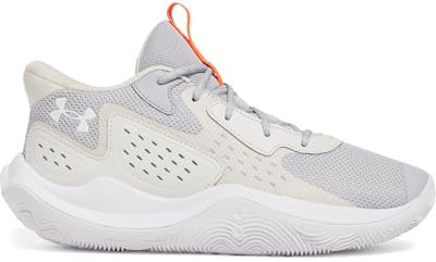 Under Armour Mens UA Jet 23 Basketball Shoes Unisex Trainers, Mod Gray Ares Red White, 49.5 EU