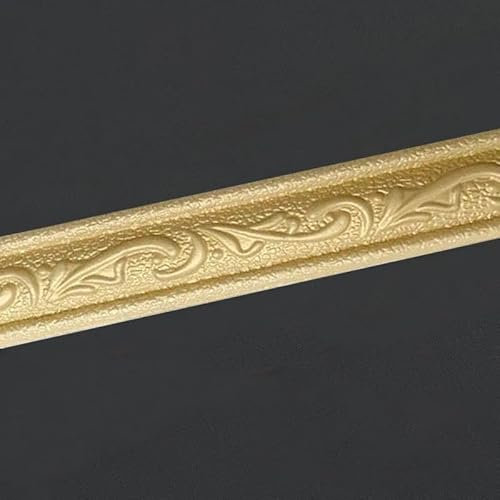 Dostear Bordure de Papier Peint Or - Décoration Murale Amovible, Frise Murale Autocollant, Plinthe PVC Imperméable 4 X 230cm (1pcs)