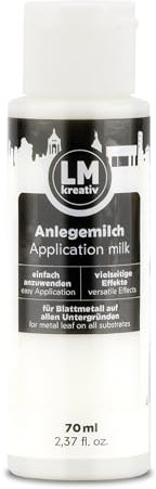LM-Kreativ Anlegemilch 70ml - Transparent - Spezialkleber für Schlagmetall Gold und Blattmetall | Perfekt als Blattgold Kleber u. Anlegemilch für Blattgold zum Basteln und Veredeln von DIY-Projekten