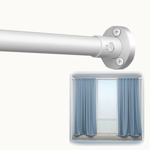 Extendable Wardrobe Rail for Bedroom Windows White & Black Closet Tube Poles Space Saving Clothes Extender Rods with Screws Shower Curtain Bracket Bar for Divider (White 240 310cm)
