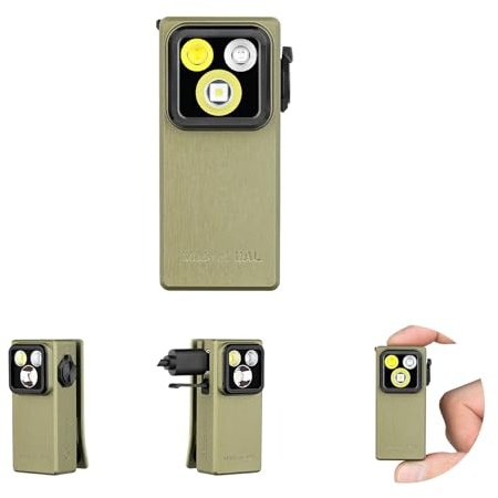 OLIGHT Oclip Ultra EDC Torch 530 Lumens Clip on Flashlight, Olive Green | 3 Light Sources, UV Light, USB-C Rechargeable, Magnetic Base, Durable Mini LED Flashlight for Running, Work, Hiking