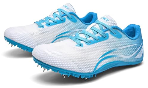 Zapatillas de atletismo con clavos Sprint, amortiguación con placa de carbono, 7 clavos, malla, transpirables, antideslizantes, ligeras, unisex, para mujer, hombre, atletismo, carreras, 35-44 EU