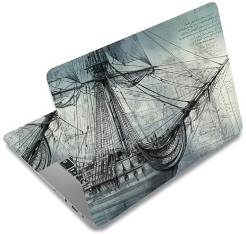 SUPERDANT Sailing Boat Laptop Skin Sticker Decal Universal Laptops Notebook Skin Sticker 12 13 13.3 14 15 15.4 15.6 Inches Vinyl Laptop Cover Stickers Removable Notebook Personalized Protector