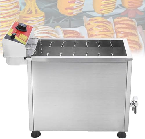 Corn Dog Fryer Commercial,Corn Dog Fryer 21L Commercial Cheese, Cheese Mozzarella Hot Dog Sticks Fryer, med 12 krokar,för restaurang ElectricHeat