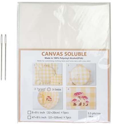 Ofcwoa Pellicola di copertura per ricamo solubile in acqua, pellicola di copertura solubile in acqua, set di accessori per cucito, cucitura, borse, lettere, Halloween, principianti