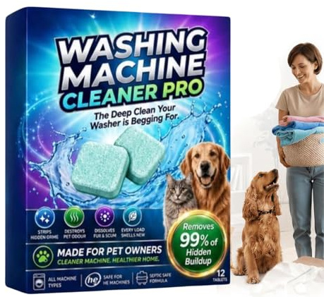 Pastiglie Pulizia Lavatrice per Peli Animali, 12 Pezzi Detergente Lavatrice, Adatto per Carica Frontale, per Casa Proprietari di Casa Lavanderia Bagno
