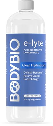 BodyBio e-Lyte - Liquid Electrolyte Concentrate for Clean Hydration, Energy & Cramp Relief - No Sugar, No Artificial Flavors, No Fillers, Keto Friendly