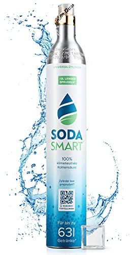 SodaSmart Premium CO2 Zylinder für SodaStream | Gefüllt mit 425g Kohlensäure für 60l | Neu & Voll