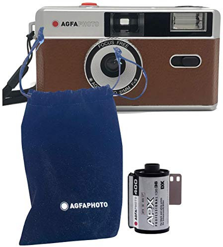 AgfaPhoto - Fotocamera analogica da 35 mm, set con pellicola negativa in bianco e nero + batteria