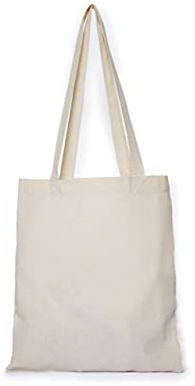 38cm x 42cm (14.9 Inches x 16.5 Inches) Reusable Natural Cotton Canvas Tote Bags [10 in a Pack]; Reinforced Fabric Perfect To Carry Groceries, Books, Embroidery Or Custom Tie Dye Craft Projects