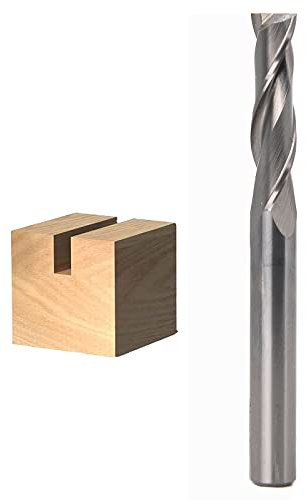 Sinoprotools Spiral CNC Router Bits UpCut 1/4 inch Shank, 1/4” Cutting Diameter, 1” Cutting Length, 2-1/2” Total Length, HRC55 Solid Carbide CNC Mill Bits for Wood Carving Spiral Cutter