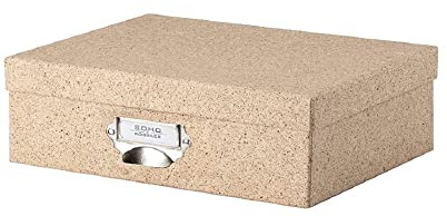 Rössler 1343452390 – S.O.H.O. Förvaringslåda med lock, 337 x 105 x 255 mm, Cacao, med handtag och märkbar insticksskylt