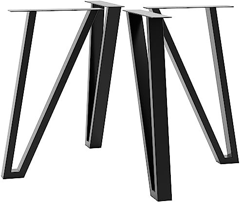 MetaloPro 4 Stück Tischbeine-Metall Schwarz 72cm I Tischkufen Esstisch-Beine Schwerlast Tisch-Gestell Tisch-Untergestell Möbelfüße Tischfüße, Couchtisch Esstisch Wohnzimmertisch Schreibtisch