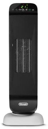 DeLonghi 1500w Ceramic Digital Tower Heater made with recycled materials and packaging, remote, ECO, oscillation