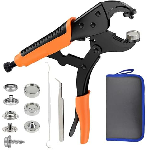gxwcyi 15mm Druckknopf-Set Mit Zange, Edelstahl, Orange, Flach, Reparatur & Anpassung von Kleidung, Taschen & Schuhen