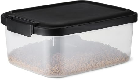 Amazon Basics Pet Food Storage Container, 4.5 kg,Transparent and Black