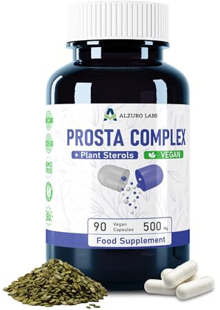 Alzuro Labs Prosta Complex | 90 veganska kapslar Hög dos Prostatastöd | 3 månaders leverans | GMP & Testad av Oberoende Laboratorium