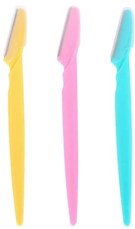 Keep in Style Eyebrow Razors – Facial Hair Remover - Eyebrow Shaper, Dermaplaning - Steel Safety Blades - Ergonomic Painless Exfoliating Shaver for Women & Men w/Precision Cover (Multicolor, 3 PCS)