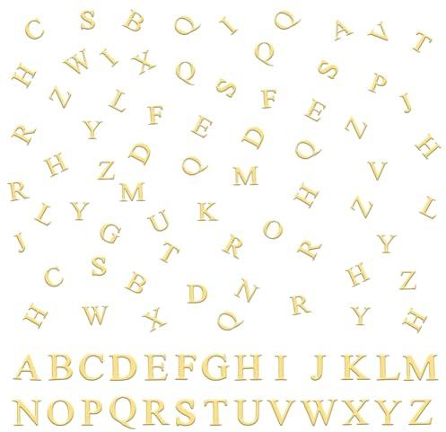 OLYCRAFT 170pz Ciondoli per Riempimento Alfabeto 26 Stili Riempitivi In Resina con Lettere Dorate Accessori per Riempimento Resina Lettere per Fai da te Artigianato Decorazione delle unghie Manicure