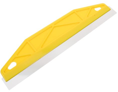 Yardenfun Herramienta Preparación de Superficies de Pared de Acero Inoxidable 30 Cm, Raspador de Adhesivos y Recortadora de Bordes de Papel Tapiz Amarillo para Alisar y Recortar