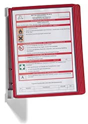 Durable Wand-Sichttafelsystem (Vario Wall 5, mit 5 Sichttafeln A4) rot, 555103