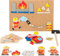 small foot 10581 Jeu de marteau Pompiers en bois, tableau de liège avec motifs de pompiers pour marteler, à partir de 6 ans