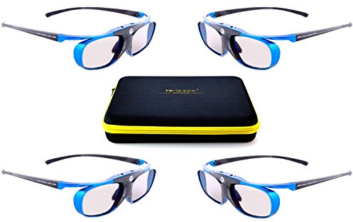 4x Blue Heaven Hi-Shock DLP PRO Series DLP Link activa Shutter 3d gafas para todas DLP 3D Proyectores [Acer, BenQ, Optoma, NEC, SIM2, Viewsonic, INFOCUS, LG, Wolf Cinema, Christie, 96-200 Hz]