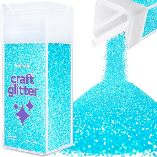 Hemway Craft Glitter Shaker Baby Blue Iridescent 130g Ultrafine | for Resin & Epoxy Crafts, Christmas Art Supplies, Nail, Body, Face, Eye, Festival, Crafting, Slime, Sparkle