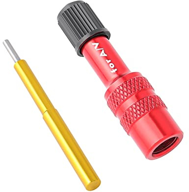 Bike Front Fork Valve Adapter Aluminum Alloy Extension Converter Nozzle Road Bicycle Fork Inflatable Valve Adaptor Accessory (Red)