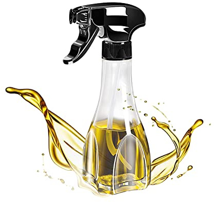 Pulverizador Aceite, 240 ml Aceitera De Aceite de Oliva,Spray Aceite Cocina Dispensador de Aceitera Spray en Botella Dosificador de Aceite Oliva Vaporizador de Aceite y Vinagre para Cocinar (Negro)