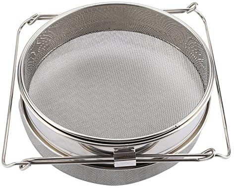 Grande Set di Filtri per Setaccio Apicoltura a Doppio Strato in Acciaio Inossidabile con Braccia Regolabili – Strumenti per Beekeeping, Filter a Rete per Queen Bee Catcher