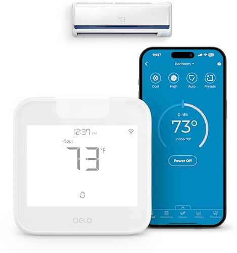 Breez Max Smart AC Controller | AHR Product of the Year WiFi Thermostat for Mini-Split, Window, Portable AC/Heat Pump | AI-Based Tech | Free App, No Subscription | Alexa, Google, IFTTT etc. (White)