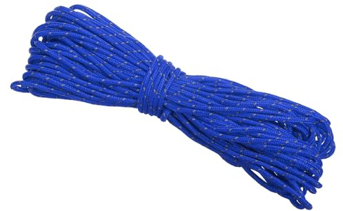 PATIKIL 65 Feet Reflective Guyline Camping Paracord, 3mm Tent Cord Guyline Rope Nylon Paracord Rope for Camping Tent Tarp Hiking, Dark Blue (20M)