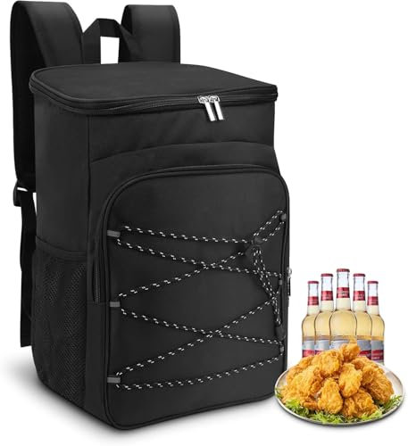 Kühlrucksack 23L, Groß Kühltasche Rucksack Isolierte Lunchtasche Picknickrucksack für Männer Frauen, für Outdoor Aktivitäten Strand BBQ Picknick Camping Reisen