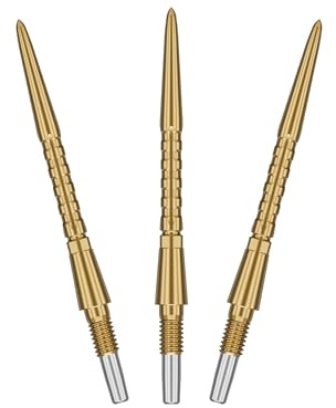 TARGET Darts Swiss Point Storm Dart Points, Surge (3-pack set tips) 26 mm/30 mm/35 mm - guld/silver/svart | Byt pilspetsar, schweiziska stormprickar, professionella darttillbehör