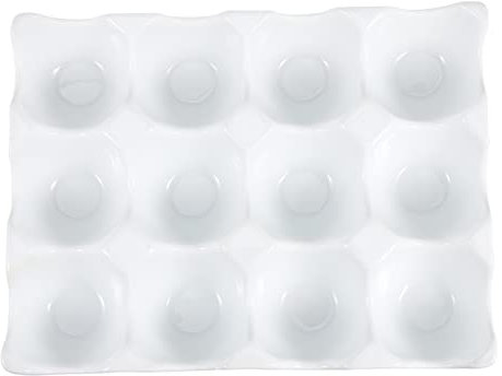 OSALADI Porte-oeufs Céramique Pour Réfrigérateur Organisateur De Cases Pour Oeufs Rangement Pratique Et Compact Blanc