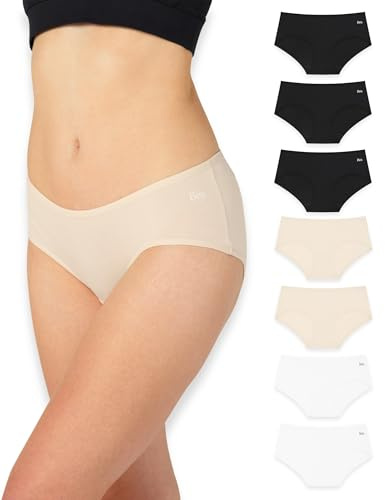 Bea Lot de 7 Culottes en Bambou pour Femme, Culotte pour Femme en Bambou Ultra-Douce, sous-Vêtements Féminins Respirants, Couvrants, à Taille mi-Haute