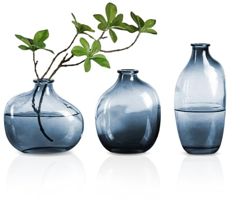 Counius Lot de 3 Vase decoratif,Petit Mini Vase Deco Table en Verre Fleur,pour Décorations de Mariage Transparent, Centre de Table,Cadeau fête des mères
