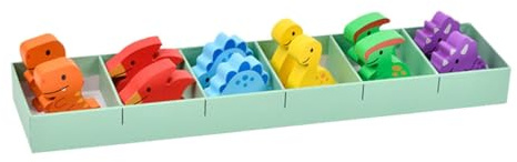 Sharplace Juego de combinación de Colores, Juego de adivinanzas de Dinosaurios de Madera, Entrenamiento de Memoria, Actividad Colorida de Madera para