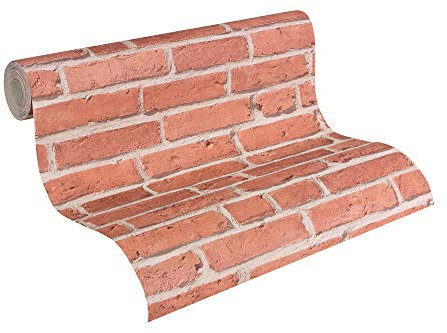 A.S. Création Vliestapete Cocktail 2 Tapete in Backstein Optik 10,05 m x 0,53 m beige rot Made in Germany 942831 94283-1