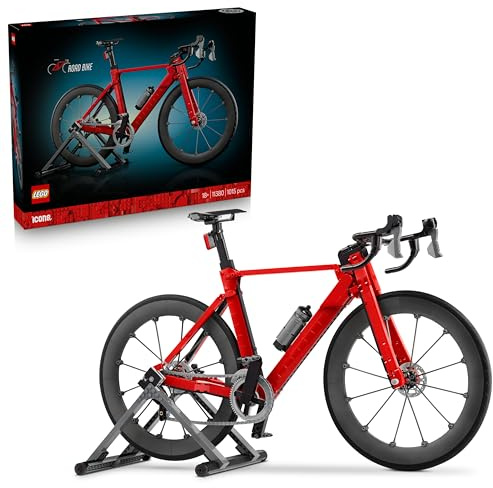 LEGO Icons Landsvägscykel Byggsats för vuxna cykelentusiaster – Rumsdekoration med fungerande och realistiska detaljer – Present för sportiga män, kvinnor och cyklister – 11380