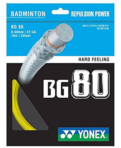 YONEX BG 80 Yellow Badminton Racket String 10M SET