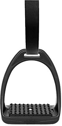 HORZE Compositi Lightweight Slim English Stirrup Irons | Durable Shock-Absorbent Plastic - Black - 4.75 in