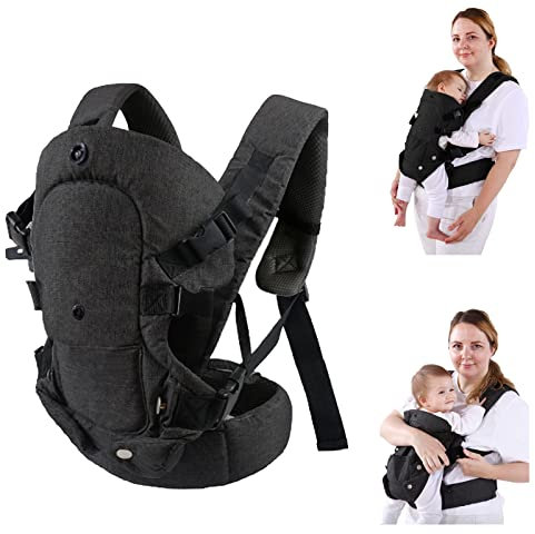 Porte-bébé 4 en 1 du nouveau-né au tout-petit Porte Bébé Multifonction Porte bebe avec siege porte bébé randonnée porte bebe devant(Black)