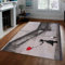 LOTIKS Schwarz & Weiß Bereich Teppiche Banksy Irony Stil Eingangsbereich Teppich Ballon Mädchen Vintage Super Soft Boden Teppich für Küche Badezimmer 180x300cm