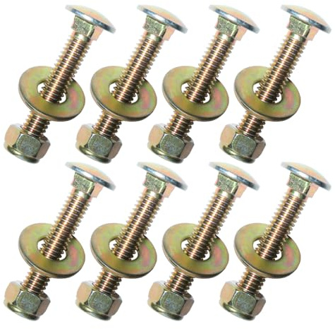 Metalsuberg 5/16 x 1-1/2 Carriage Bolt by Color Galvanization of Square Neck with Nylon Lock nut and Large Size Washer Assortment Kit,Carbon Steel,Grade 2.(8pcs Pack)