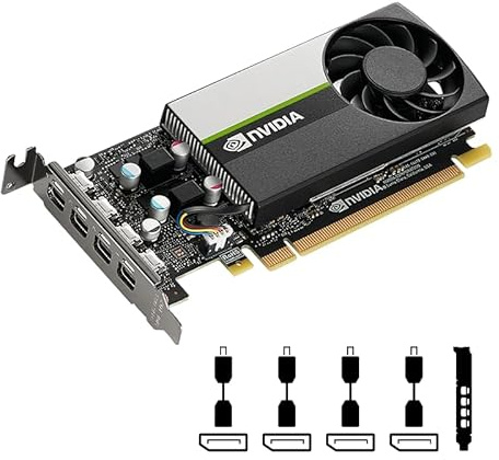 nVidia Quadro T1000 4GB GDDR6 Single-Slot Graphics Card - 896 CUDA Cores, 128bit, 160GB/s, 4 x Mini DisplayPort 1.4, 50W Power Consumption, PCI Express 3.0 x16 (Renewed)